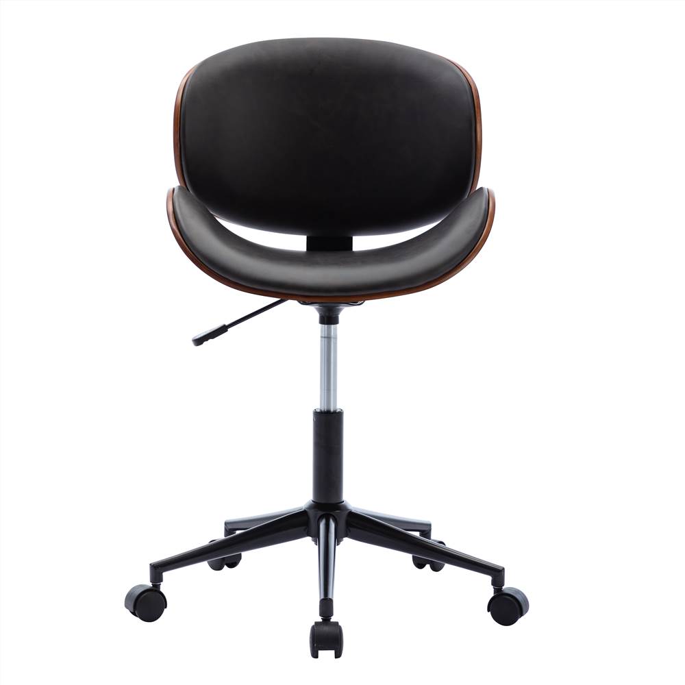 HengMing Modern Leisure PU Leather Swivel Chair Height Adjustable with Curved Backrest and Casters for Living Room, Bedroom, Dining Room, Office - Black HengMing Modern Leisure PU Leather Swivel Chair Height Adjustable With Curved Backrest And Casters For Living Room, Bedroom, Dining Room, Office - Black -NEWTRAL Sales Shop HengMing Bentwood Adjustable Office Chair With Wheels 469876 2