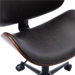 HengMing Modern Leisure PU Leather Swivel Chair Height Adjustable With Curved Backrest And Casters For Living Room, Bedroom, Dining Room, Office - Black 4 HengMing Modern Leisure PU Leather Swivel Chair Height Adjustable With Curved Backrest And Casters For Living Room, Bedroom, Dining Room, Office - Black -NEWTRAL Sales Shop HengMing Bentwood Adjustable Office Chair With Wheels 469876 3