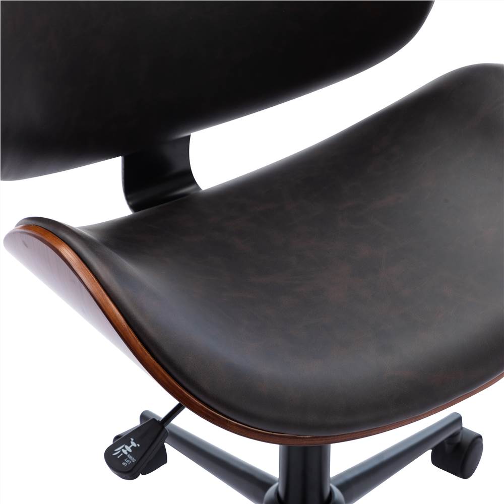 HengMing Modern Leisure PU Leather Swivel Chair Height Adjustable with Curved Backrest and Casters for Living Room, Bedroom, Dining Room, Office - Black HengMing Modern Leisure PU Leather Swivel Chair Height Adjustable With Curved Backrest And Casters For Living Room, Bedroom, Dining Room, Office - Black -NEWTRAL Sales Shop HengMing Bentwood Adjustable Office Chair With Wheels 469876 3