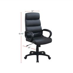 Modern Leisure PU Swivel Chair Height Adjustable With Ergonomic High Backrest And Casters For Living Room, Bedroom, Dining Room, Office - Black -NEWTRAL Sales Shop High Back Adjustable Height Office Chair in Black 469886 1
