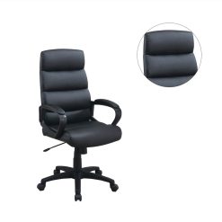 Modern Leisure PU Swivel Chair Height Adjustable With Ergonomic High Backrest And Casters For Living Room, Bedroom, Dining Room, Office - Black -NEWTRAL Sales Shop High Back Adjustable Height Office Chair in Black 469886 2