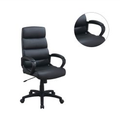 Modern Leisure PU Swivel Chair Height Adjustable With Ergonomic High Backrest And Casters For Living Room, Bedroom, Dining Room, Office - Black -NEWTRAL Sales Shop High Back Adjustable Height Office Chair in Black 469886 3