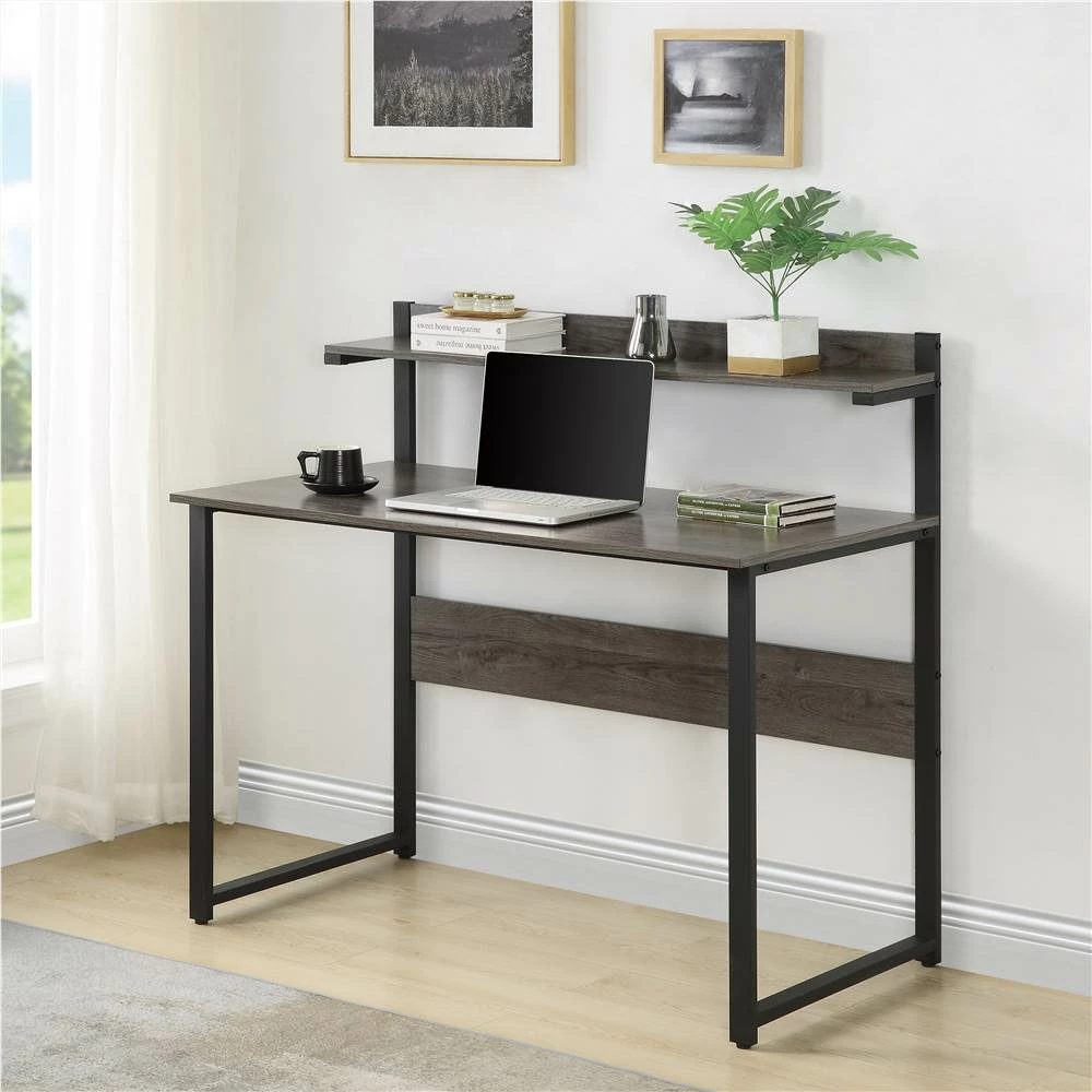 Home Office Multifunctional Computer Desk With Storage Shelf - Brown 1 Home Office Multifunctional Computer Desk With Storage Shelf - Brown