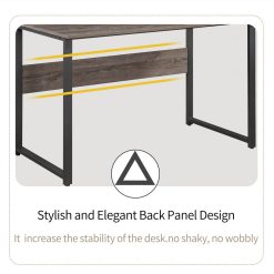 Home Office Multifunctional Computer Desk With Storage Shelf - Brown -NEWTRAL Sales Shop Home Office Computer Desk with Storage Shelves Morden Simple Style Study Table with hutch Brown 455226 10