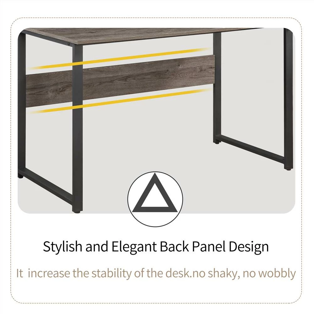 Home Office Multifunctional Computer Desk With Storage Shelf - Brown 5 Home Office Multifunctional Computer Desk With Storage Shelf - Brown - Image 5