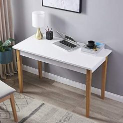 Home Office Computer Desk With 1 Storage Drawer And Solid Wood Legs, For Game Room, Office, Study Room - White -NEWTRAL Sales Shop Home Office Desk Large Computer Desk Study Desk Writing Table Workstation with Solid Wood Legs amp 1 Drawer 471430 2