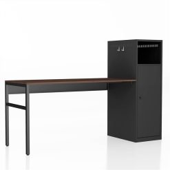 Home Office Computer Desk With Metal Storage Cabinet And MDF Tabletop, For Game Room, Office, Study Room - Black -NEWTRAL Sales Shop Home Office Desk Table Set Adjustable L Shaped Computer desk with File Storage for Home and Commercial Uses Black 471422 5