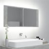 LED Bathroom Mirror Cabinet Concrete Grey 100x12x45 Cm