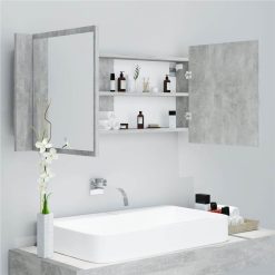 LED Bathroom Mirror Cabinet Concrete Grey 100x12x45 Cm -NEWTRAL Sales Shop LED Bathroom Mirror Cabinet Concrete Grey 100x12x45 cm 461607 3
