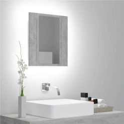 LED Bathroom Mirror Cabinet Concrete Grey 40x12x45 Cm