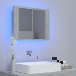 LED Bathroom Mirror Cabinet Concrete Grey 60x12x45 Cm -NEWTRAL Sales Shop LED Bathroom Mirror Cabinet Concrete Grey 60x12x45 cm 461605 2