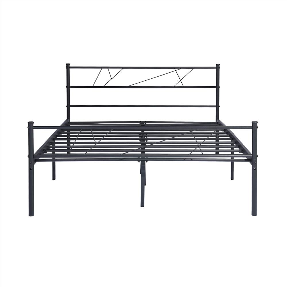 LT Full-Size Platform Bed Frame With Headboard And Metal Slats Support, No Box Spring Needed, For Adults And Children (Only Frame) - Black -NEWTRAL Sales Shop LT full size single metal bed frame in black color for adult and children used in bedroom or dormitory with large storage space under the bed 463874 1