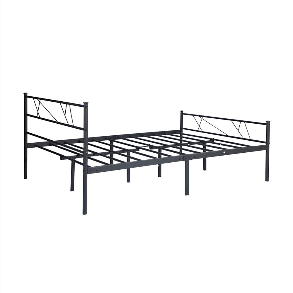 LT Full-Size Platform Bed Frame With Headboard And Metal Slats Support, No Box Spring Needed, For Adults And Children (Only Frame) - Black -NEWTRAL Sales Shop LT full size single metal bed frame in black color for adult and children used in bedroom or dormitory with large storage space under the bed 463874 3