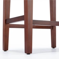 Leather Barstool Set Of 2, With Wooden Legs, For Kitchen, Restaurant, Bar, Apartment, Cafe - Brown -NEWTRAL Sales Shop Leather Barstool 459057 3