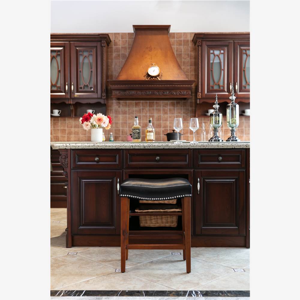 Leather Barstool Set of 2, with Wooden Legs, for Kitchen, Restaurant, Bar, Apartment, Cafe - Black Leather Barstool Set Of 2, With Wooden Legs, For Kitchen, Restaurant, Bar, Apartment, Cafe - Black -NEWTRAL Sales Shop Leather Barstool 459059 5