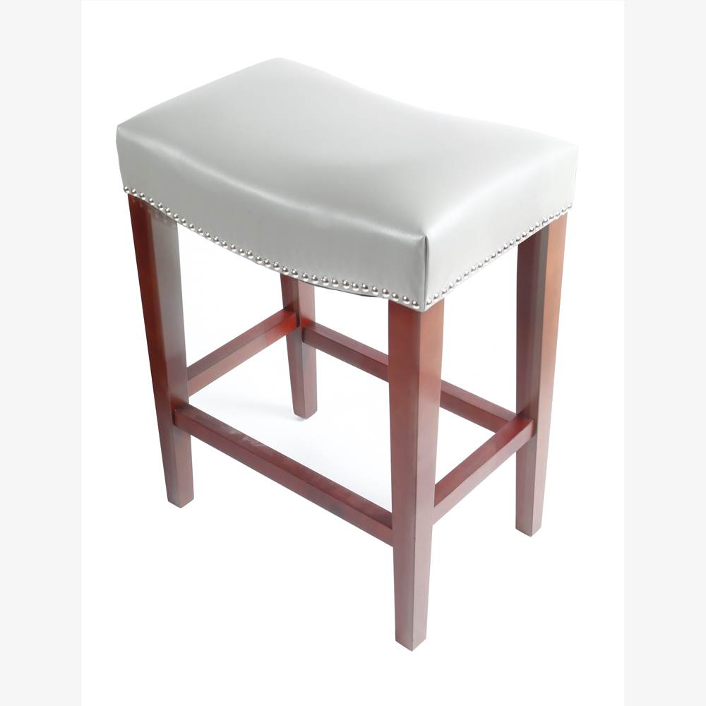 Leather Barstool Set of 2, with Wooden Legs, for Kitchen, Restaurant, Bar, Apartment, Cafe - Gray Leather Barstool Set Of 2, With Wooden Legs, For Kitchen, Restaurant, Bar, Apartment, Cafe - Gray -NEWTRAL Sales Shop Leather Barstool 459061 2