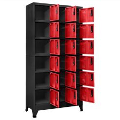 Locker Cabinet Anthracite And Red 90x40x180 Cm Steel -NEWTRAL Sales Shop Locker Cabinet Anthracite and Red 90x40x180 cm Steel 512593 2