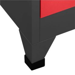 Locker Cabinet Anthracite And Red 90x40x180 Cm Steel -NEWTRAL Sales Shop Locker Cabinet Anthracite and Red 90x40x180 cm Steel 512593 5