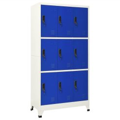 Locker Cabinet Grey And Blue 90x45x180 Cm Steel