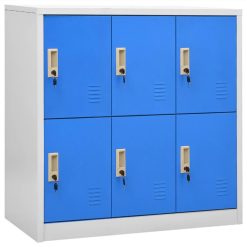 Locker Cabinet Light Grey And Blue 90x45x92.5 Cm Steel