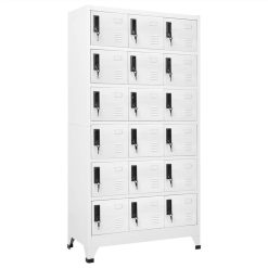 Locker Cabinet White 90x40x180 Cm Steel