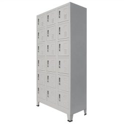 Locker Cabinet With 18 Compartments Metal 90x40x180 Cm