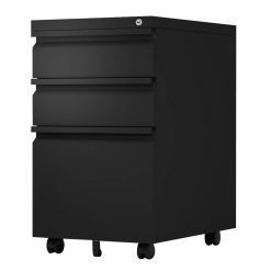 Home Office Steel Removable File Cabinet With 3 Drawers And Casters - Black -NEWTRAL Sales Shop MOBILE CABINET A 456654 5
