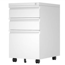 Home Office Steel Removable File Cabinet With 3 Drawers And Casters - White 5 Home Office Steel Removable File Cabinet With 3 Drawers And Casters - White -NEWTRAL Sales Shop MOBILE CABINET A 456655 5