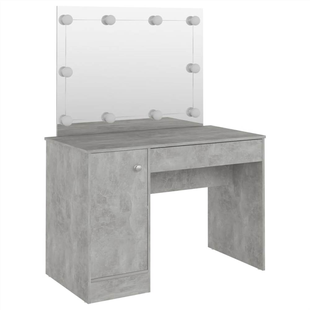 Makeup Table with LED Lights 110x55x145 cm MDF Concrete Grey Makeup Table With LED Lights 110x55x145 Cm MDF Concrete Grey -NEWTRAL Sales Shop Makeup Table with LED Lights 110x55x145 cm MDF Concrete Grey 488908 4