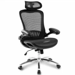 Home Office Ergonomic Mesh Computer Chair Reclining High-back Swivel Chair For Teenagers And Adults - Black