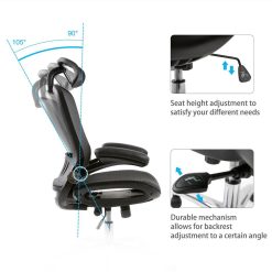 Home Office Ergonomic Mesh Computer Chair Reclining High-back Swivel Chair For Teenagers And Adults - Black -NEWTRAL Sales Shop Merax Ergonomic Mesh Adjustable Home Desk Chair Office Chair Modern New Design Reclining Chair 455785 3