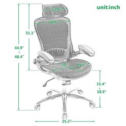 Home Office Ergonomic Mesh Computer Chair Reclining High-back Swivel Chair For Teenagers And Adults - Black -NEWTRAL Sales Shop Merax Ergonomic Mesh Adjustable Home Desk Chair Office Chair Modern New Design Reclining Chair 455785 5