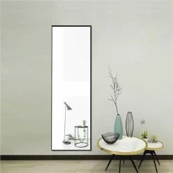 NEWTRAL Sales Shop 37 59" Rectangle Full-length Mirror With Aluminum Alloy Frame, For Bathroom, Bedroom, Entrance, Powder Room - Black