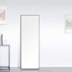 59" Rectangle Full-length Mirror With Aluminum Alloy Frame, For Bathroom, Bedroom, Entrance, Powder Room - Black -NEWTRAL Sales Shop Miro 1500 400 b Full Length Mirror Floor Mirror Hanging Standing or Leaning Bedroom Mirror Wall Mounted Mirror with Black Aluminum Alloy Frame 59 x 15 7 461252 5