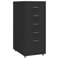 Mobile File Cabinet Black 28x41x69 Cm Metal