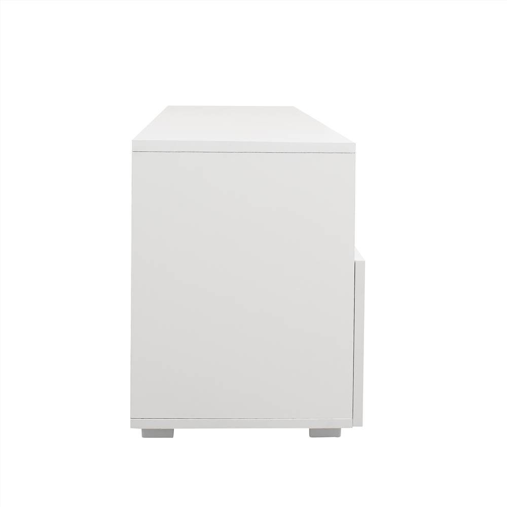 47" TV Stand with 2 Storage Drawers and Open Shelves, Suitable for Placing TVs up to 55" - White 47" TV Stand With 2 Storage Drawers And Open Shelves, Suitable For Placing TVs Up To 55" - White -NEWTRAL Sales Shop Modern Minimalist TV Cabinet Living Room with 20 colors LED Lights TV Stand Entertainment Center White Modern High Gloss LED TV Cabinet Simpleness Creative Furniture TV Cabinet 457757 4