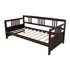 78" Twin Size Wooden Daybed With High Legs And Wooden Slats Support, No Need For Spring Box, For Living Room, Bedroom, Office, Apartment - Espresso -NEWTRAL Sales Shop Modern Solid Wood Daybed Multifunctional Twin Size Espresso Previous SKU WF190234AAP 459234 4