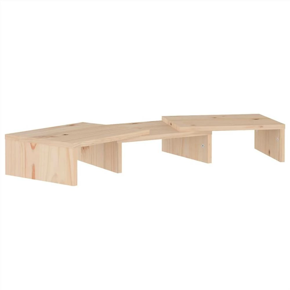 Monitor Stand 60x24x10.5 Cm Solid Wood Pine 2 Monitor Stand 60x24x10.5 Cm Solid Wood Pine - Image 2
