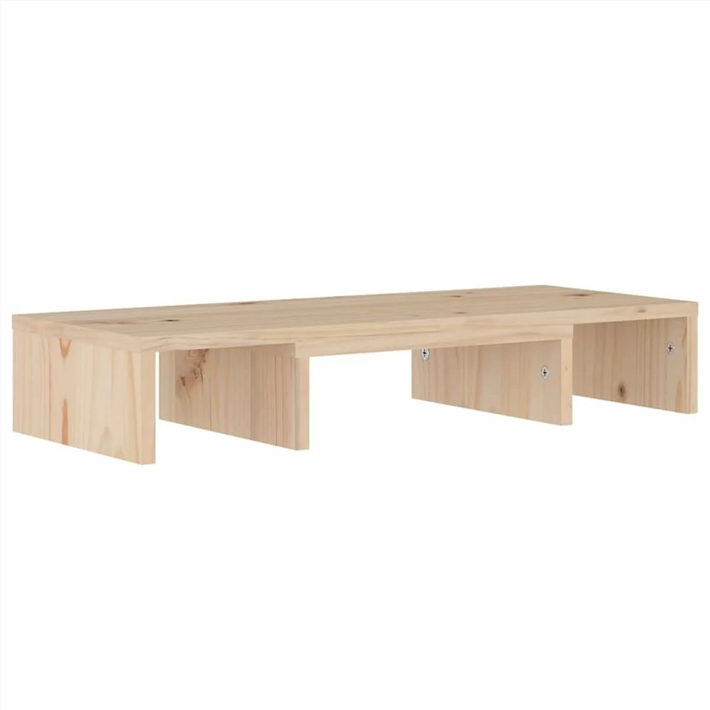 Monitor Stand 60x24x10.5 Cm Solid Wood Pine 3 Monitor Stand 60x24x10.5 Cm Solid Wood Pine - Image 3