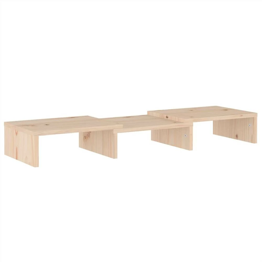 Monitor Stand 60x24x10.5 Cm Solid Wood Pine 4 Monitor Stand 60x24x10.5 Cm Solid Wood Pine - Image 4