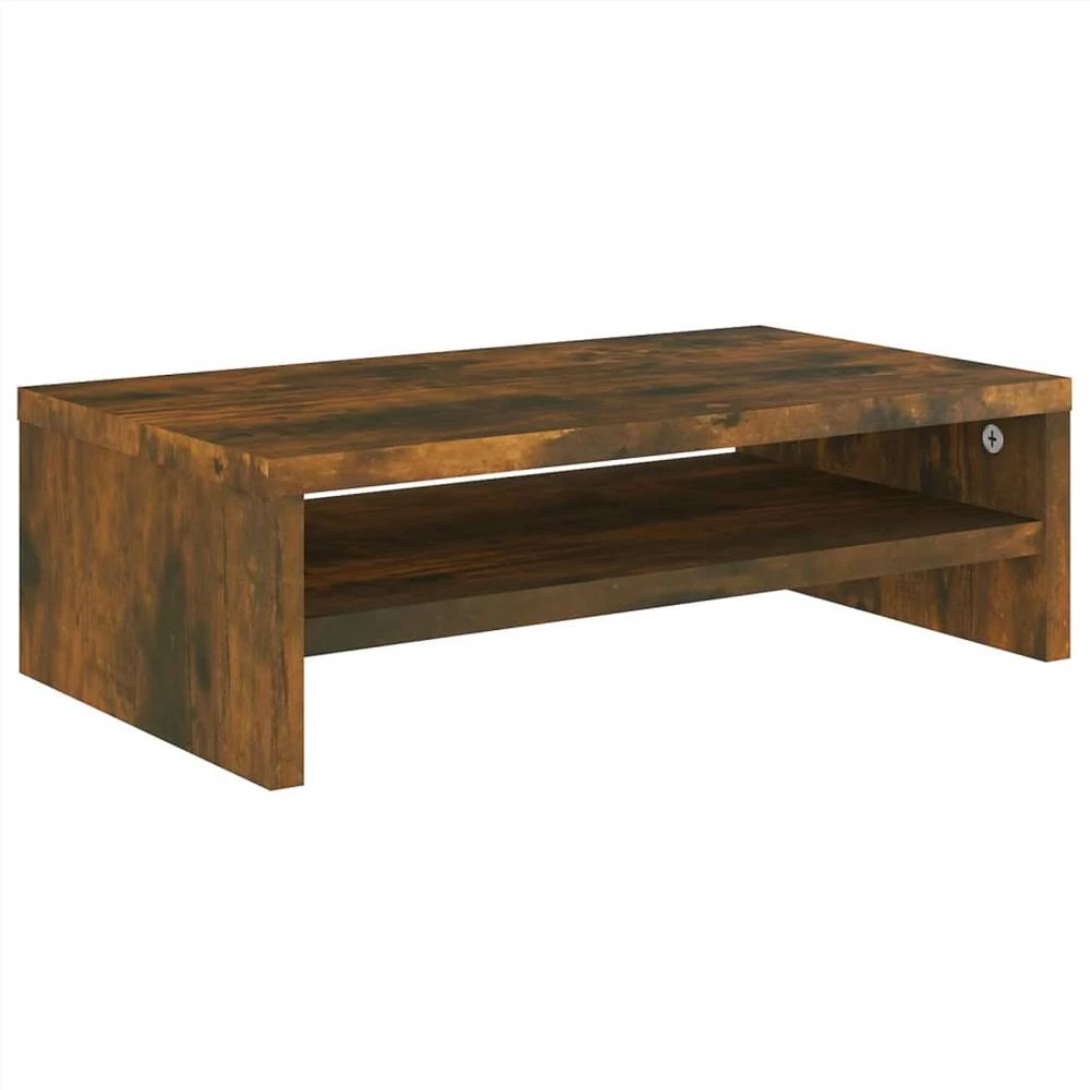 Monitor Stand Smoked Oak 42x24x13 Cm Engineered Wood 2 Monitor Stand Smoked Oak 42x24x13 Cm Engineered Wood - Image 2