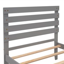 Twin Size Wooden Platform Bed Frame With 2 Storage Drawers - Gray -NEWTRAL Sales Shop Not allowed to sell to Walmart Twin Size Platform Bed with Drawer Gray New 458907 3