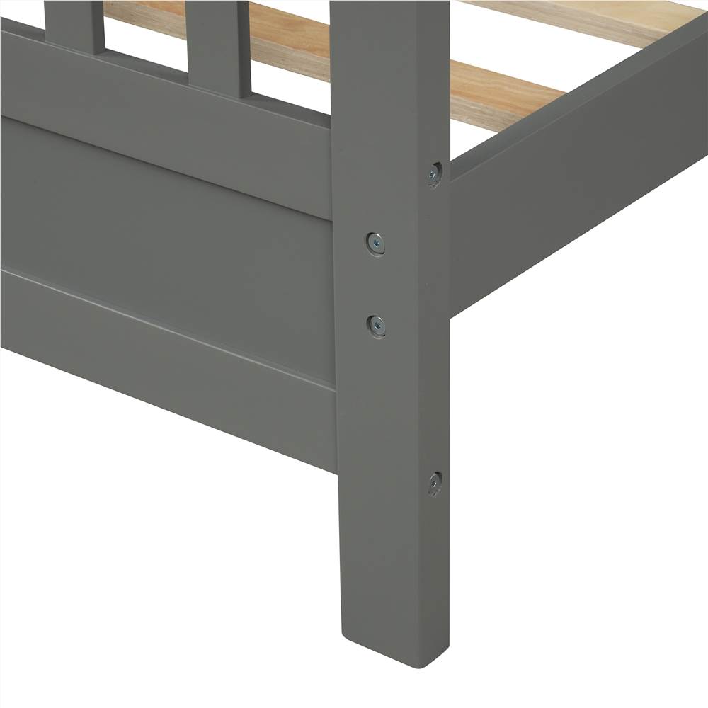 Full Size Wooden Platform Bed Frame with Headboard, Footboard, and Wooden Slats Support, No Spring Box Required (Frame Only) - Gray Full Size Wooden Platform Bed Frame With Headboard, Footboard, And Wooden Slats Support, No Spring Box Required (Frame Only) - Gray -NEWTRAL Sales Shop Not allowed to sell to Walmart Wood platform bed with headboard and footboard full gray 459325 5