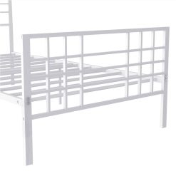 Twin-Size Metal Platform Bed Frame With Headboard And Steel Slats Support, No Box Spring Needed (Only Frame) - White -NEWTRAL Sales Shop Not nbsp allowed nbsp to nbsp sell nbsp to nbsp Walmart Black Metal Bed Frame Twin Size with Headboard and Footboard Single Platform Mattress Base Metal Tube and Iron Art Bed Twin 460826 4