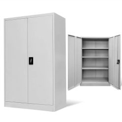 Office Cabinet 90x40x140cm Steel Grey