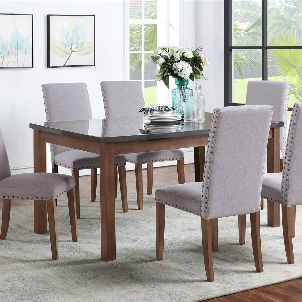 Orisfur Linen Upholstered Chair Set of 2, with Copper Nails and Solid Wood Legs for Dining Room, Living Room, Bedroom, Office - Gray Orisfur Linen Upholstered Chair Set Of 2, With Copper Nails And Solid Wood Legs For Dining Room, Living Room, Bedroom, Office - Gray -NEWTRAL Sales Shop Orisfur Upholstered Dining Chairs Dining Chairs Set of 2 Fabric Dining Chairs with Copper Nails and Solid Wood Legs 457399 3