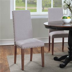 Orisfur Linen Upholstered Chair Set Of 2, With Copper Nails And Solid Wood Legs For Dining Room, Living Room, Bedroom, Office - Gray 4 Orisfur Linen Upholstered Chair Set Of 2, With Copper Nails And Solid Wood Legs For Dining Room, Living Room, Bedroom, Office - Gray -NEWTRAL Sales Shop Orisfur Upholstered Dining Chairs Dining Chairs Set of 2 Fabric Dining Chairs with Copper Nails and Solid Wood Legs 457399 4