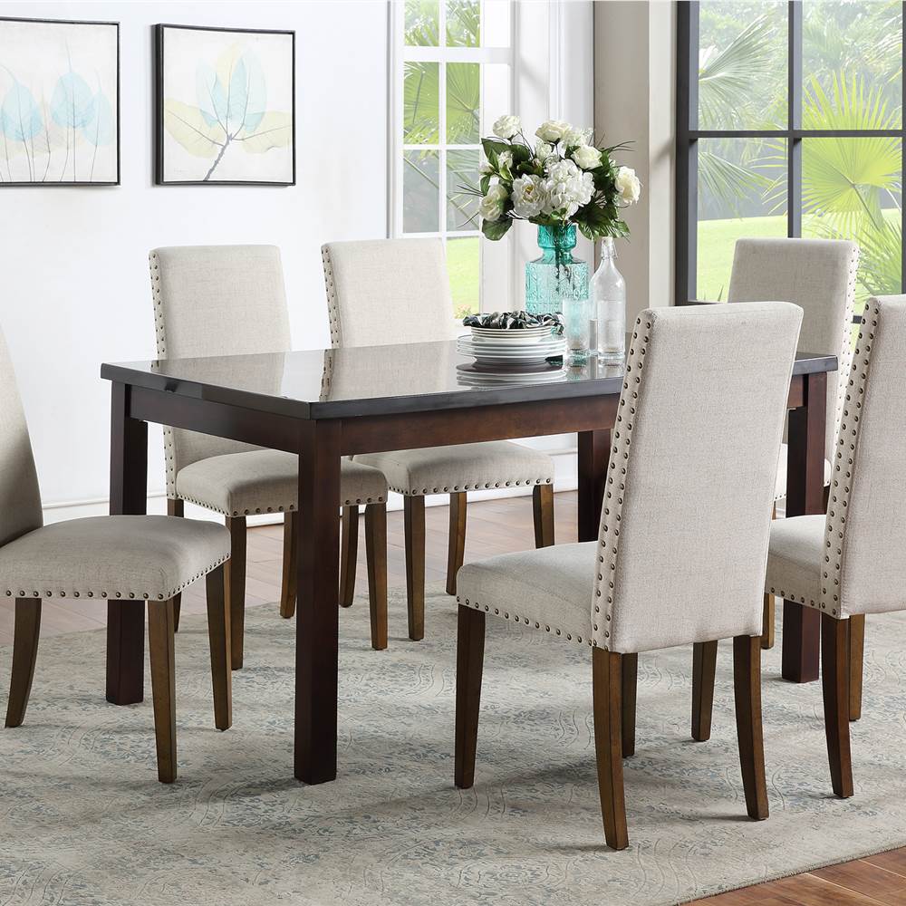 Orisfur Linen Upholstered Chair Set of 2, with Copper Nails and Solid Wood Legs for Dining Room, Living Room, Bedroom, Office - Beige Orisfur Linen Upholstered Chair Set Of 2, With Copper Nails And Solid Wood Legs For Dining Room, Living Room, Bedroom, Office - Beige -NEWTRAL Sales Shop Orisfur Upholstered Dining Chairs Dining Chairs Set of 2 Fabric Dining Chairs with Copper Nails and Solid Wood Legs 457400 3