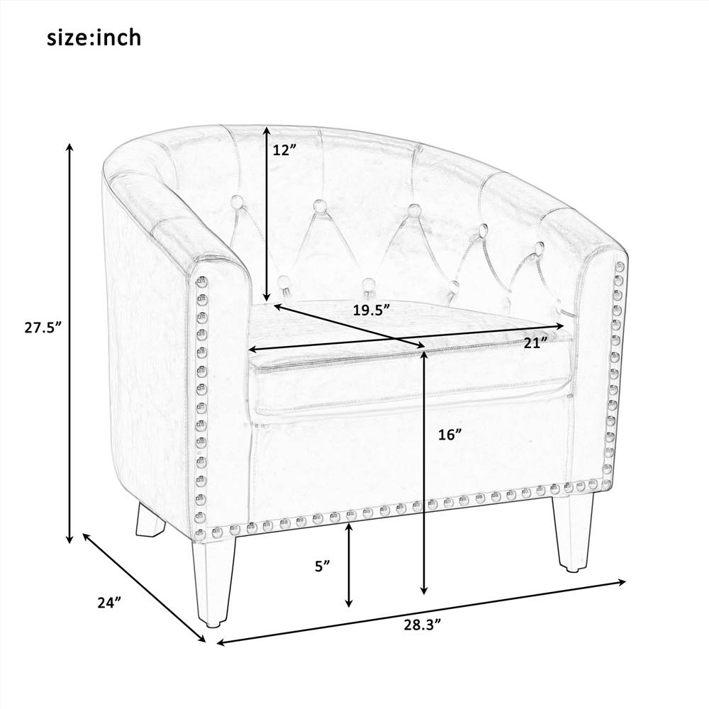 1-Seat PU Leather Sofa with Wooden Frame and Curved Backrest for Living Room, Bedroom, Office, Apartment - White 1-Seat PU Leather Sofa With Wooden Frame And Curved Backrest For Living Room, Bedroom, Office, Apartment - White -NEWTRAL Sales Shop PU Leather Tufted Barrel ChairTub Chair for Living Room Bedroom Club Chairs 458618 0