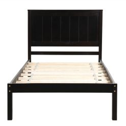 Twin-Size Platform Bed Frame With Headboard And Wooden Slats Support, No Box Spring Needed (Only Frame) - Espresso -NEWTRAL Sales Shop Platform Bed Frame with Headboard Wood Slat Support No Box Spring Needed Twin Espresso Expected arrival time 5 31 463851 2